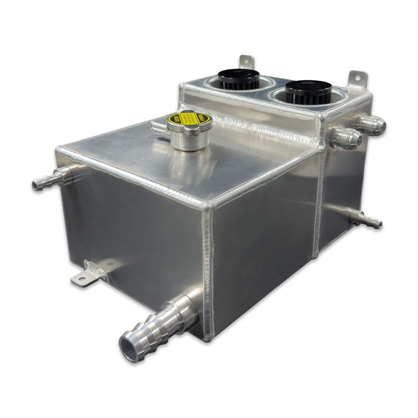 1999-2006 Chevy Silverado & GMC Sierra Coolant Reservoir & Catch Can β LS Swap Compatible. Firewall-mounted aluminum coolant reservoir and oil catch can for a cleaner engine bay. Direct fit for 99-06 Silverado & Sierra, also compatible with LS swap in 73-87 C10 and 88-98 OBS models.