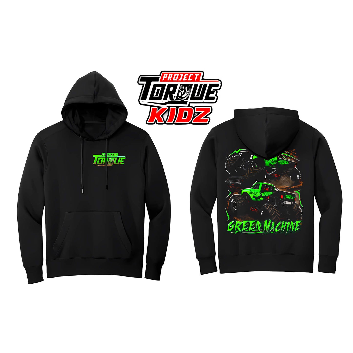 GREEN MACHINE MONSTER TRUCK YOUTH HOODIE