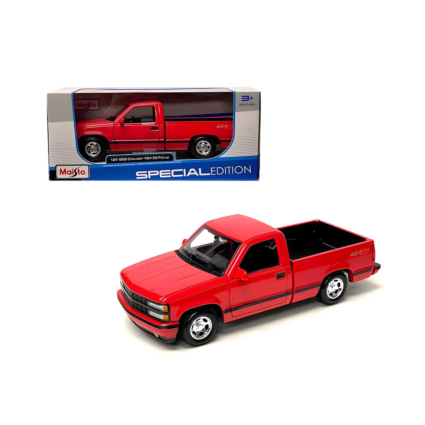 MAISTO 1:24 1993 CHEVROLET 454 SS PICK-UP – RED – SPECIAL EDITION