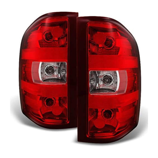 2007 - 2013 Chevy Silverado Pickup Truck | Rear Red Clear Tail Lights