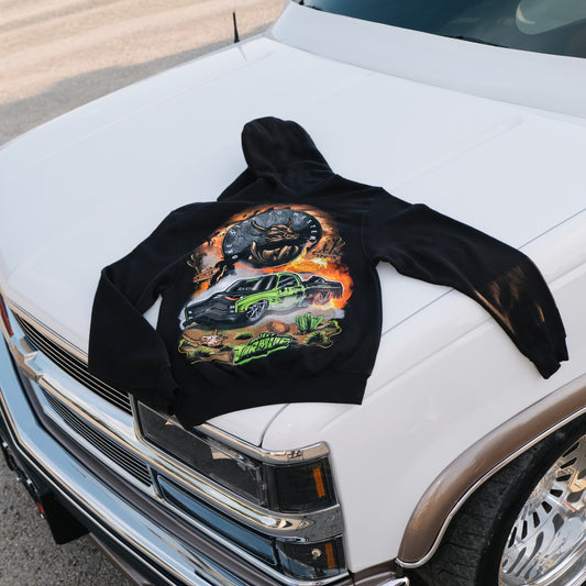 GREEN MACHINE WESTERN BURNOUT HOODIE