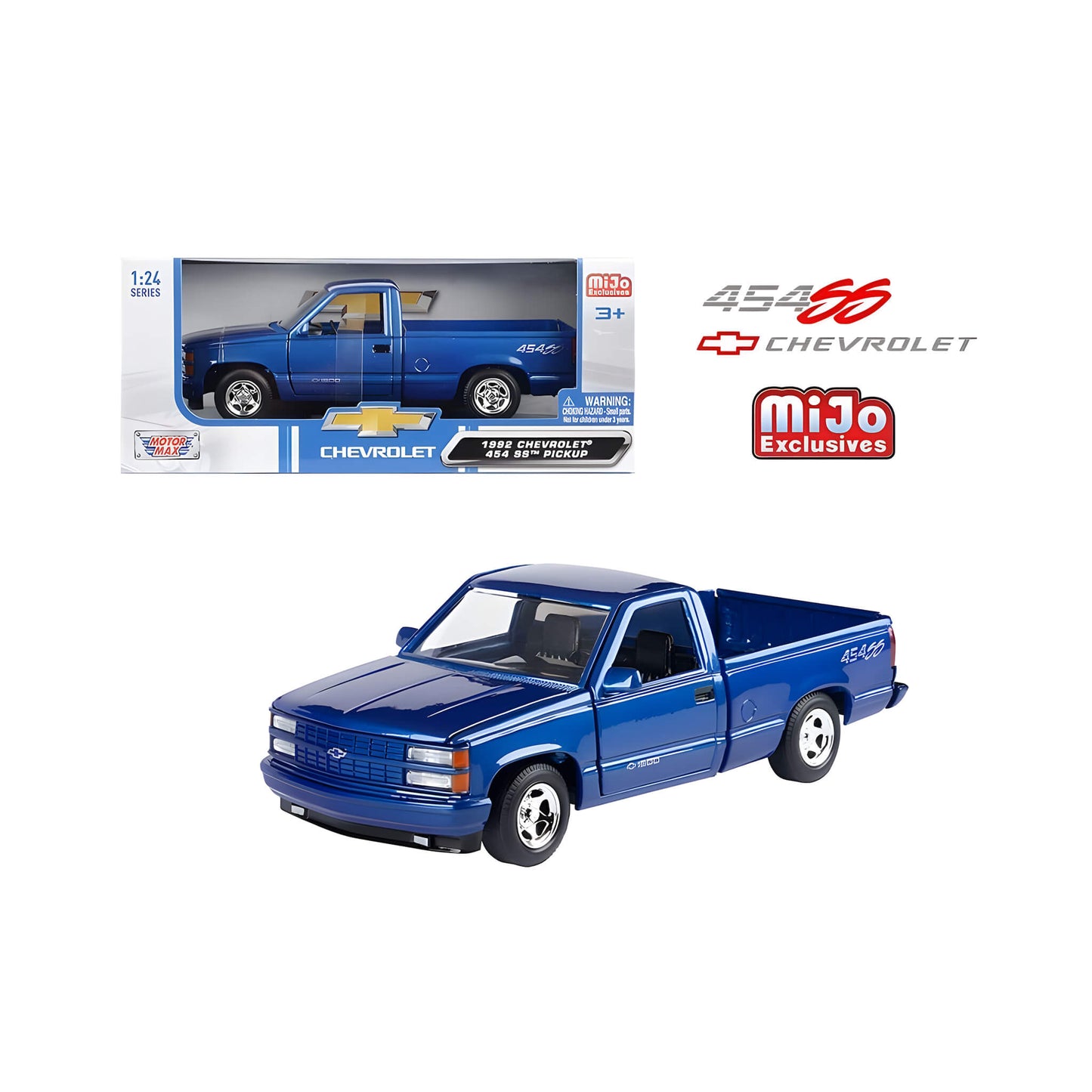 MOTORMAX 1:24 1992 CHEVROLET 454 SS PICKUP – BLUE METALLIC