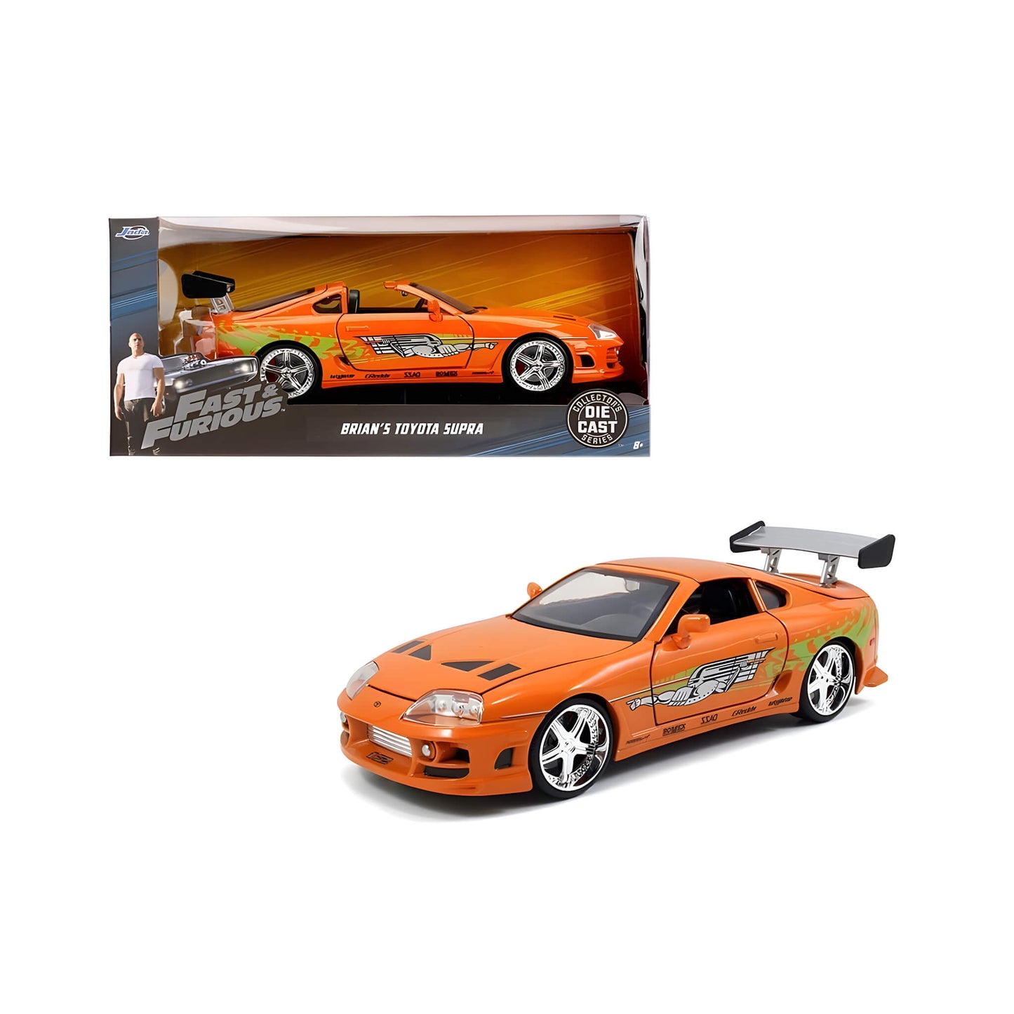 JADA 1:24 BRIAN’S 1995 TOYOTA SUPRA (ORANGE) – FAST & FURIOUS