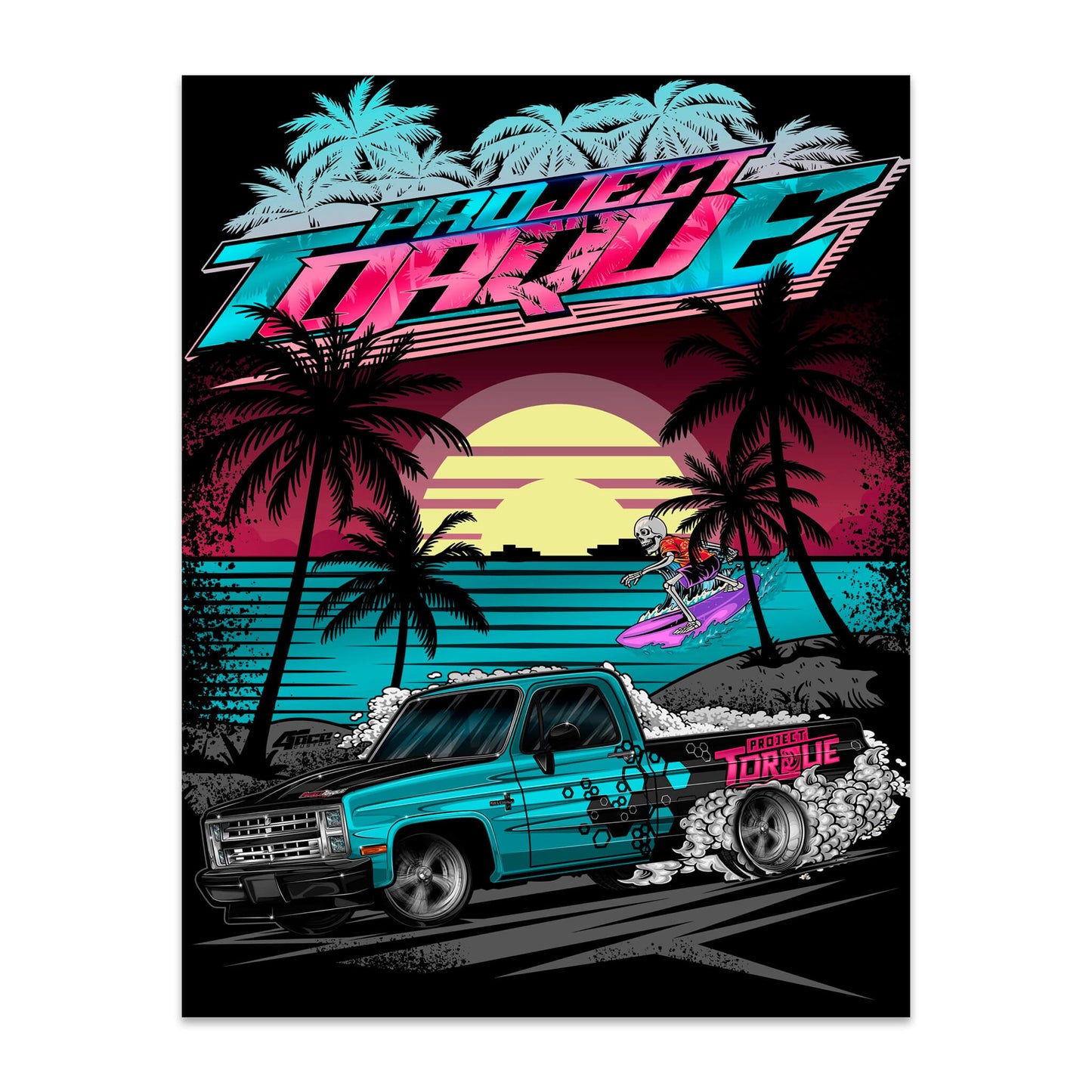 Zoomed in view of the C10 Miami Theme Graphic