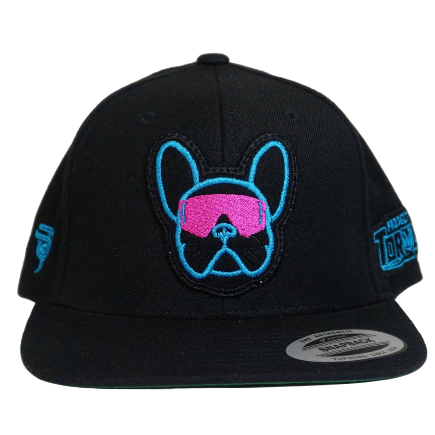 FRENCHIE BULL - BLACK W/ NEON BLUE HAT