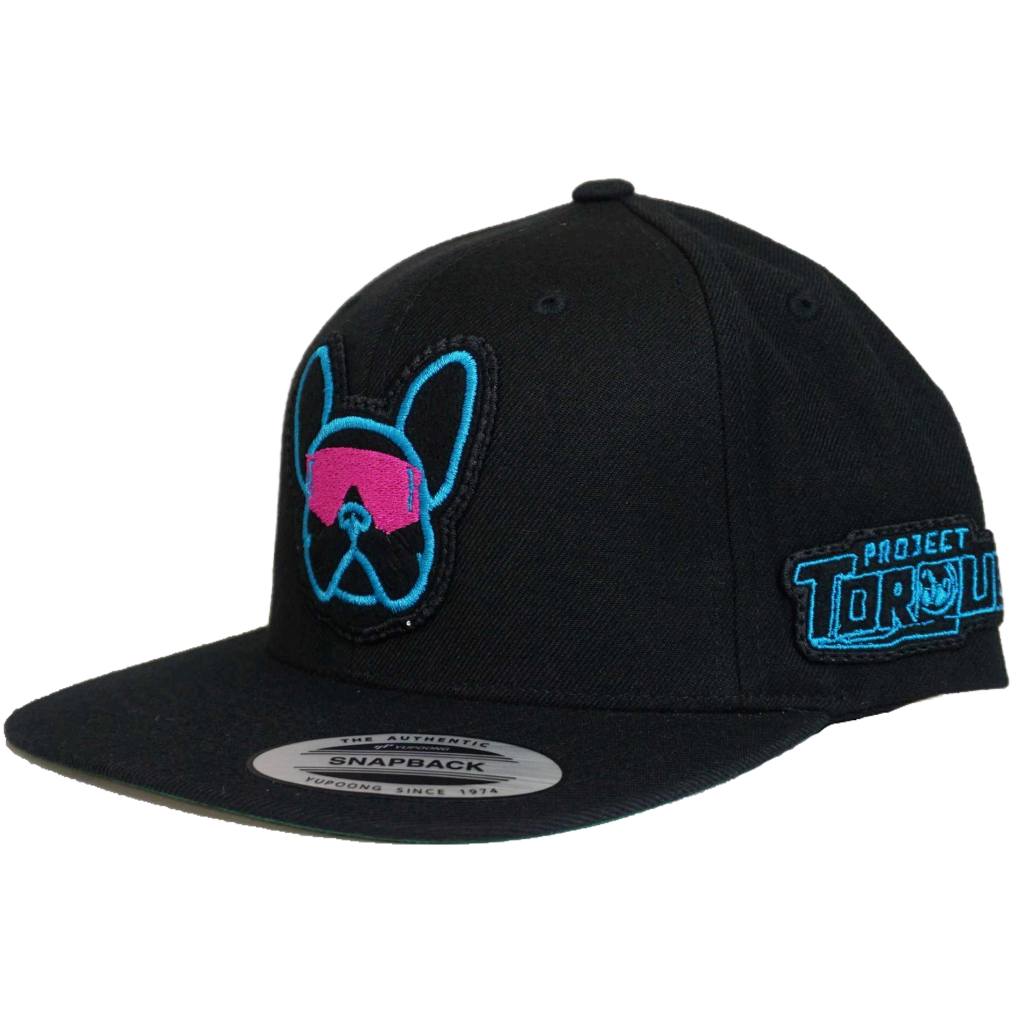 FRENCHIE BULL - BLACK W/ NEON BLUE HAT