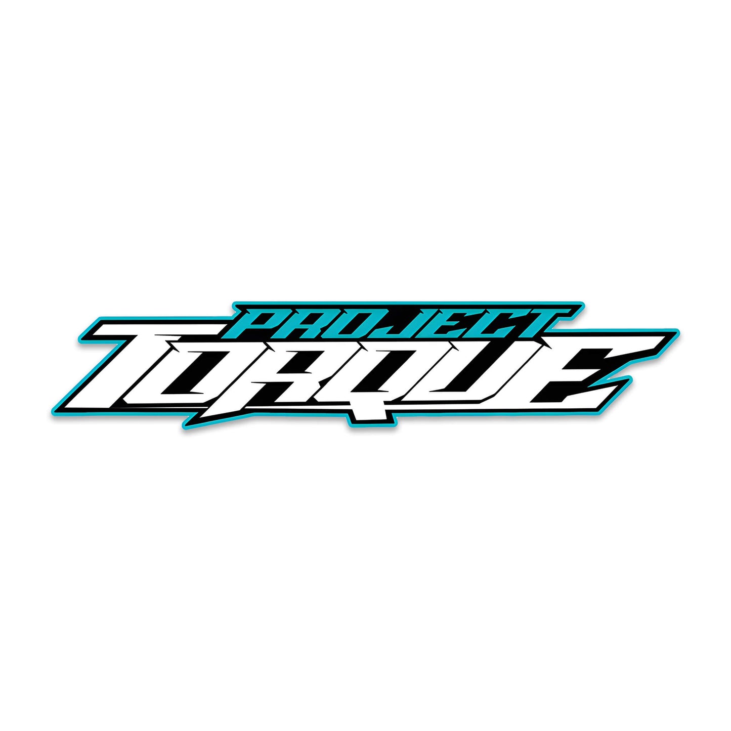 "Edge" Project Torque Logo, Featuring our Project Torque logo with a sharper edge design. Featured in a Teal variant also available in Silver and Red aswell.