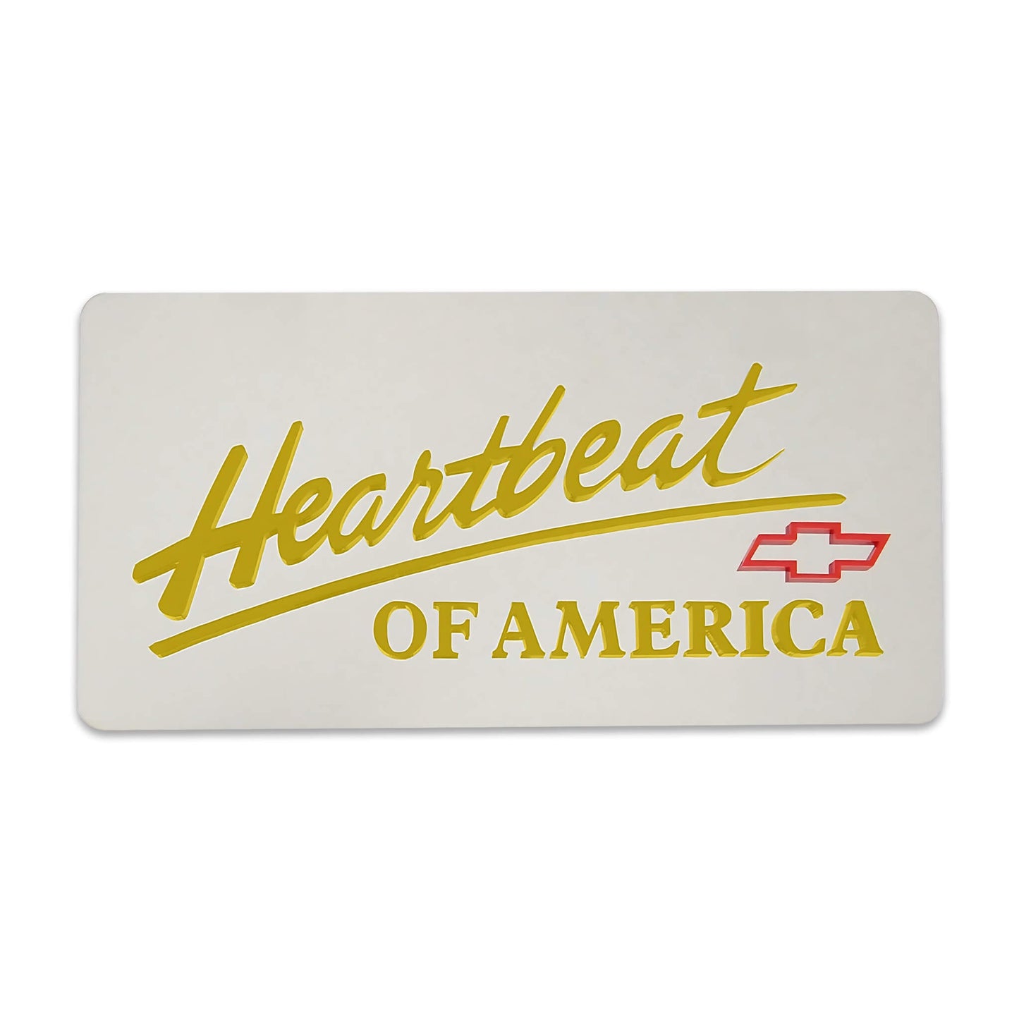 Steel Heartbeat of America Chevrolet License Plate - Gold/Mirror