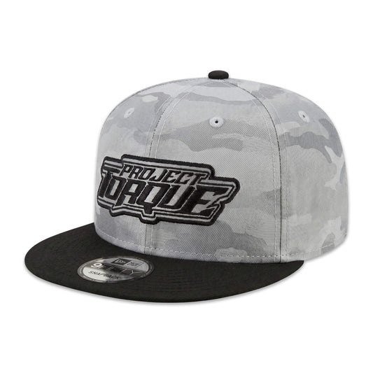 HEATHER GRAY CAMO EDGE LOGO SNAPBACK