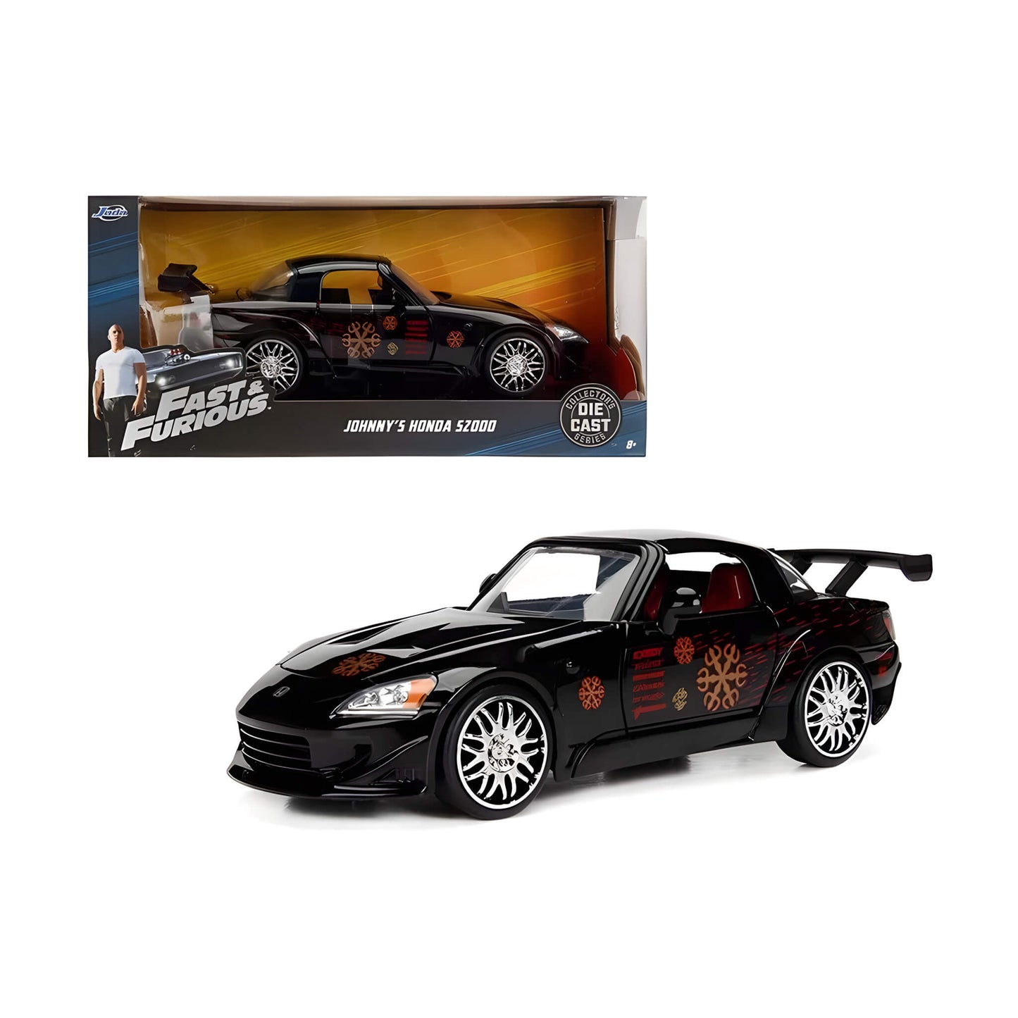 JADA 1:24 JOHNNY’S HONDA S2000 - BLACK – FAST & FURIOUS