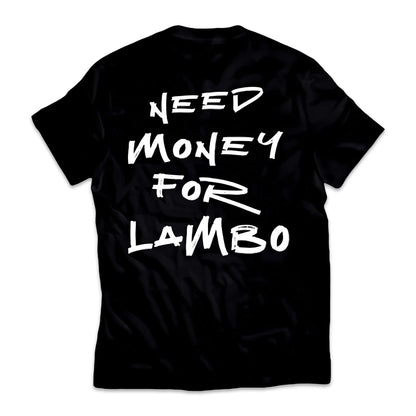 Shop the Project Torque “Need Money for Lambo” T-Shirt. Made from 60% cotton and 40% polyester, featuring a bold handwritten chalk design.