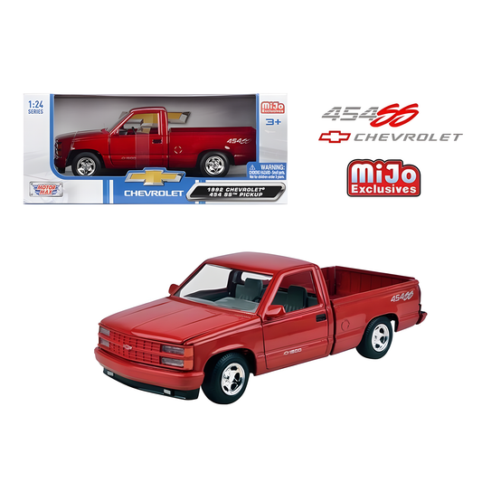 MOTORMAX 1:24 1992 CHEVROLET 454 SS PICKUP – RED METALLIC