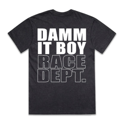 DAMMIT BOY RACE DEPT. T-SHIRT – GREY